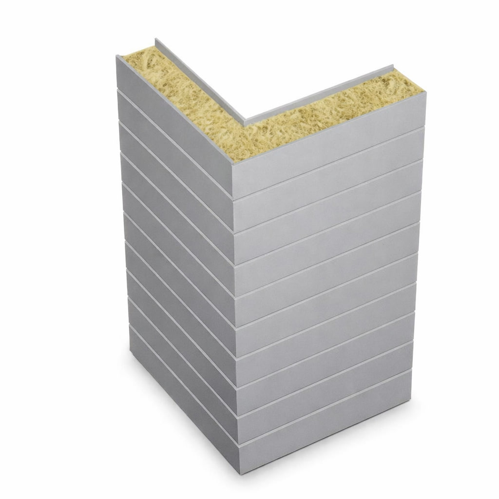 Горизонтальная угловая сэндвич-панель из минеральной ваты